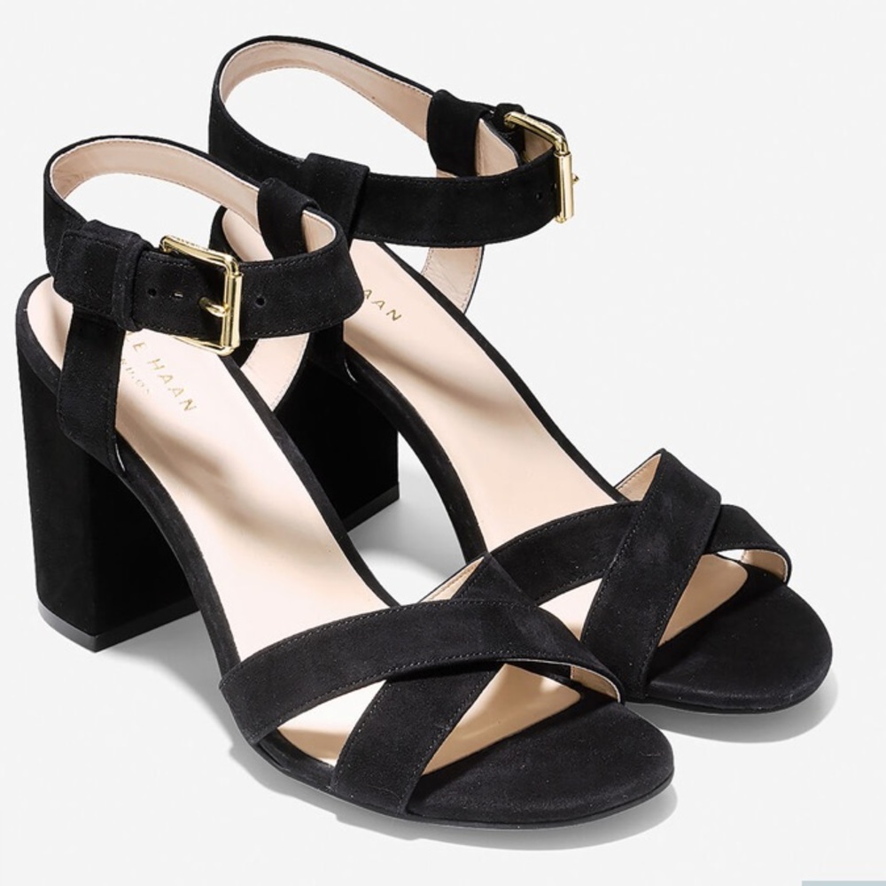 NIB Cole Haan Kadi Genuine Suede Black Sandal 10.5